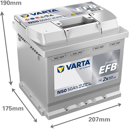 Akumulator Varta Dynamic EFB 50Ah / N50