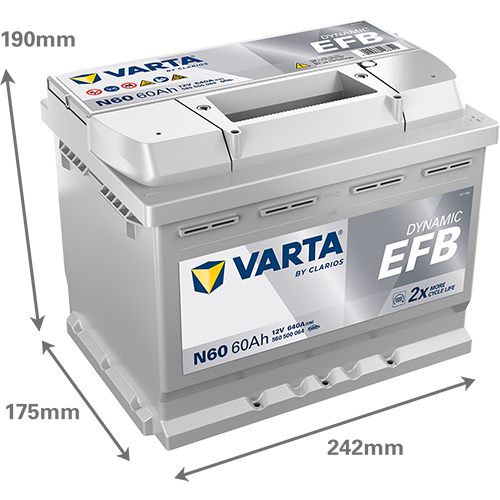 Akumulator Varta Dynamic EFB 60Ah / N60