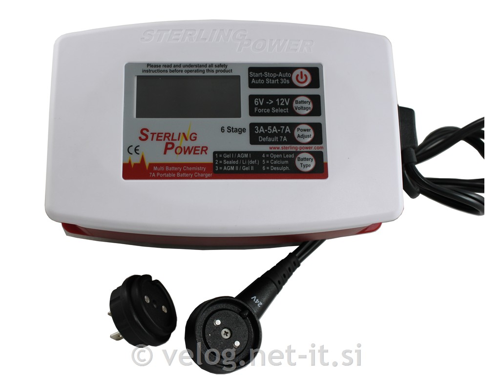 Univerzalni polnilec akumulatorjev Sterling 6V/12V, 3A/5A/7A