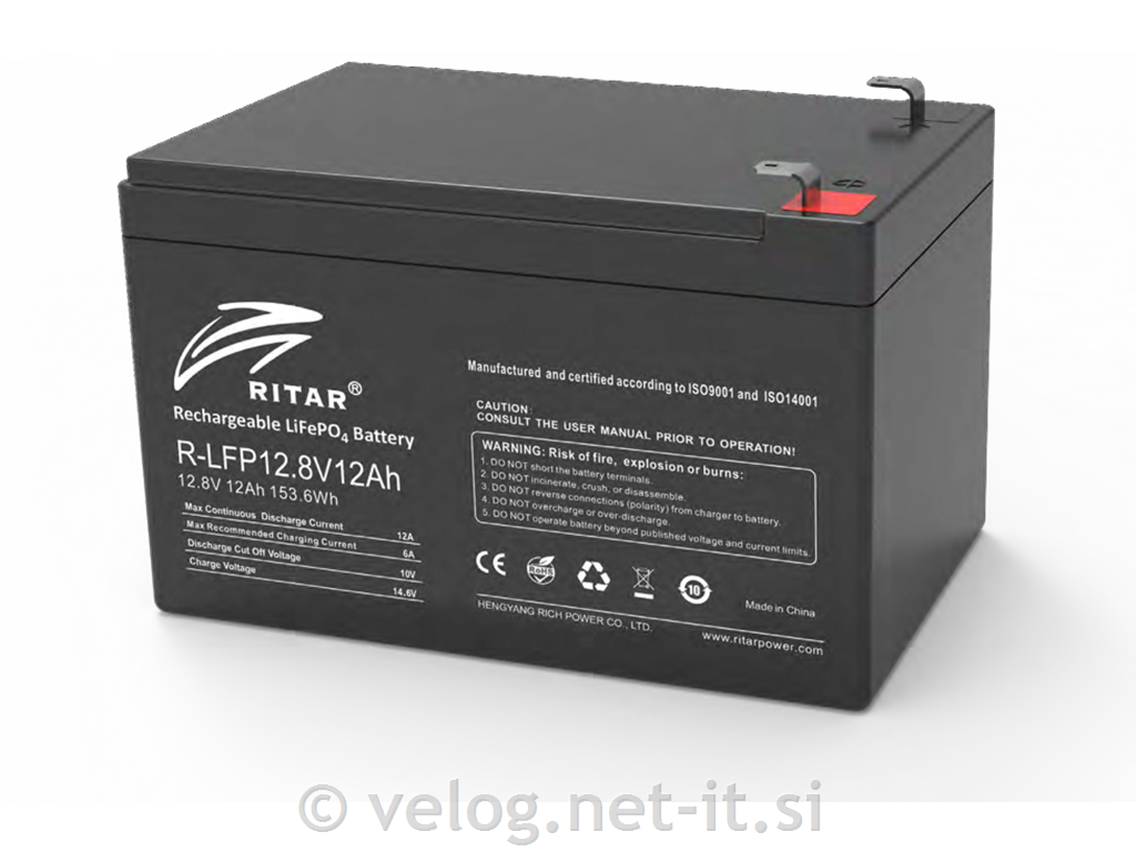LiFePO4 baterija 12V 12Ah Ritar
