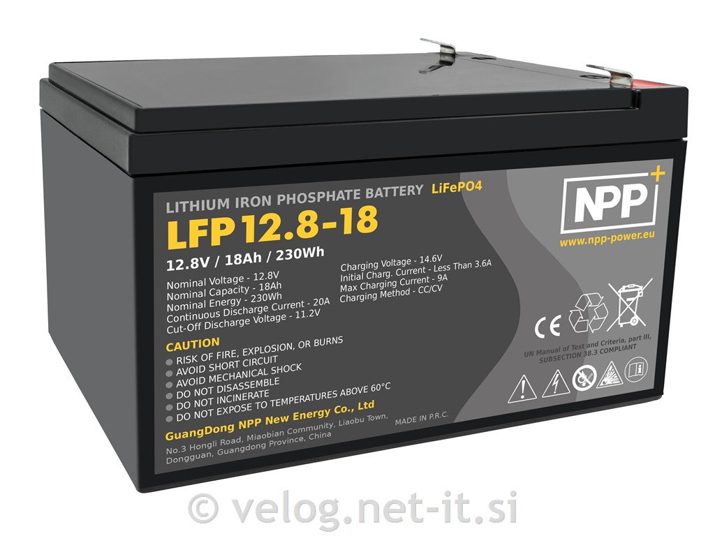 LiFePO4 baterija 12,8V 18Ah NPP