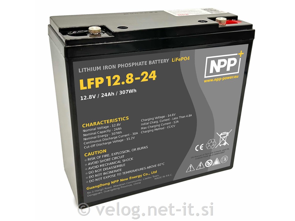 LiFePO4 baterija 12,8V 24Ah NPP