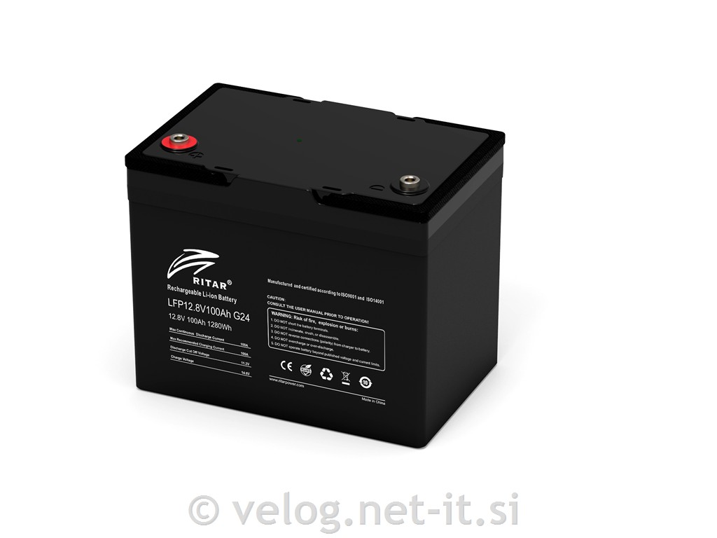 LiFePO4 baterija 12V 100Ah z ogrevanjem in BT - 3000 ciklov