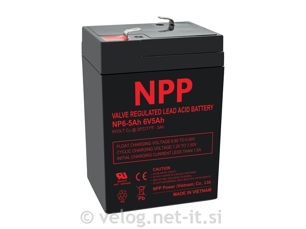 Akumulator za otroško vozilo 6V 5 Ah NPP