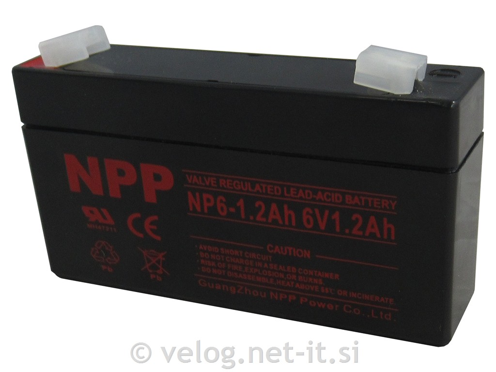 UPS AGM akumulator 6V 1,2 Ah F1 NPP