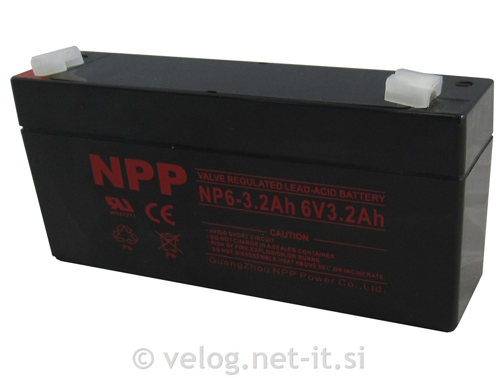 UPS AGM akumulator 6V 3,2 Ah F1 NPP