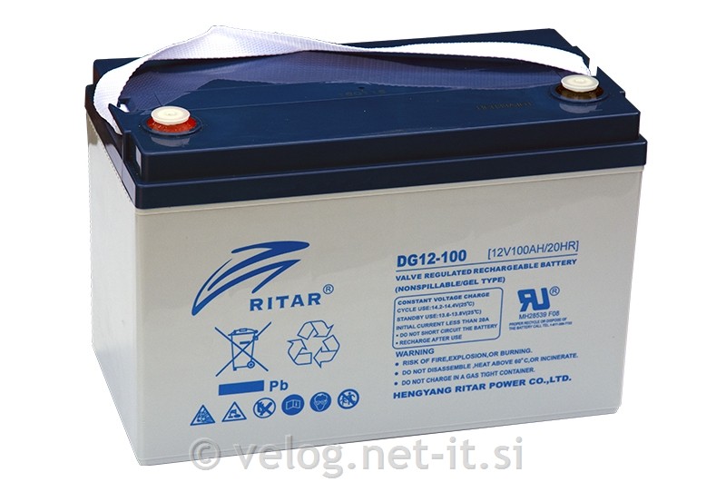 Ciklični gel akumulator 100Ah 12V Ritar - 1.200 ciklov