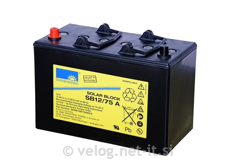 Solarni GEL akumulator Sonnenschein SB 12/75 A s 1.200 cikli
