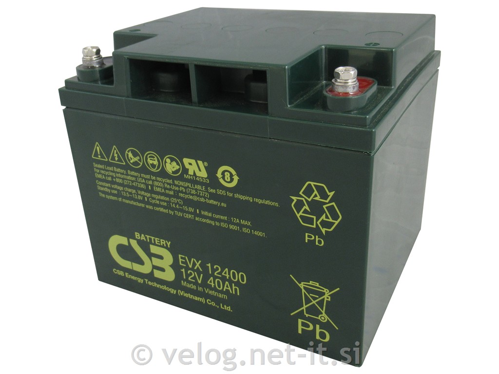 Ciklični AGM DC akumulator 12V 40Ah CSB