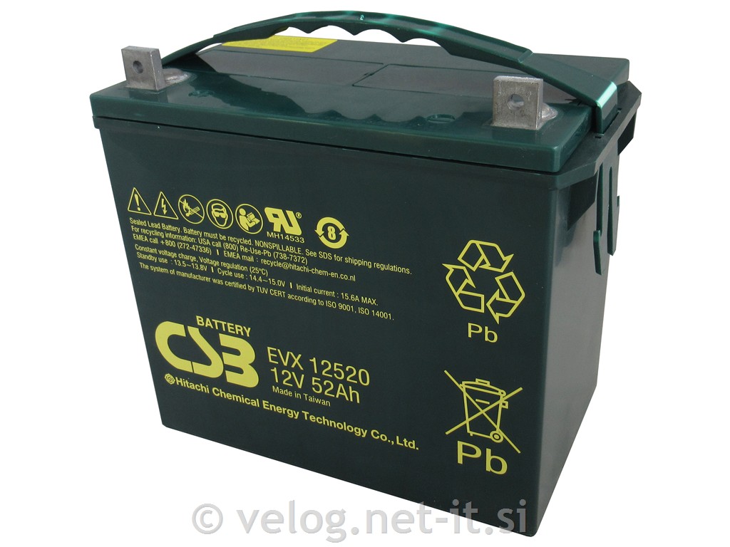 Ciklični AGM DC akumulator 12V 52Ah CSB