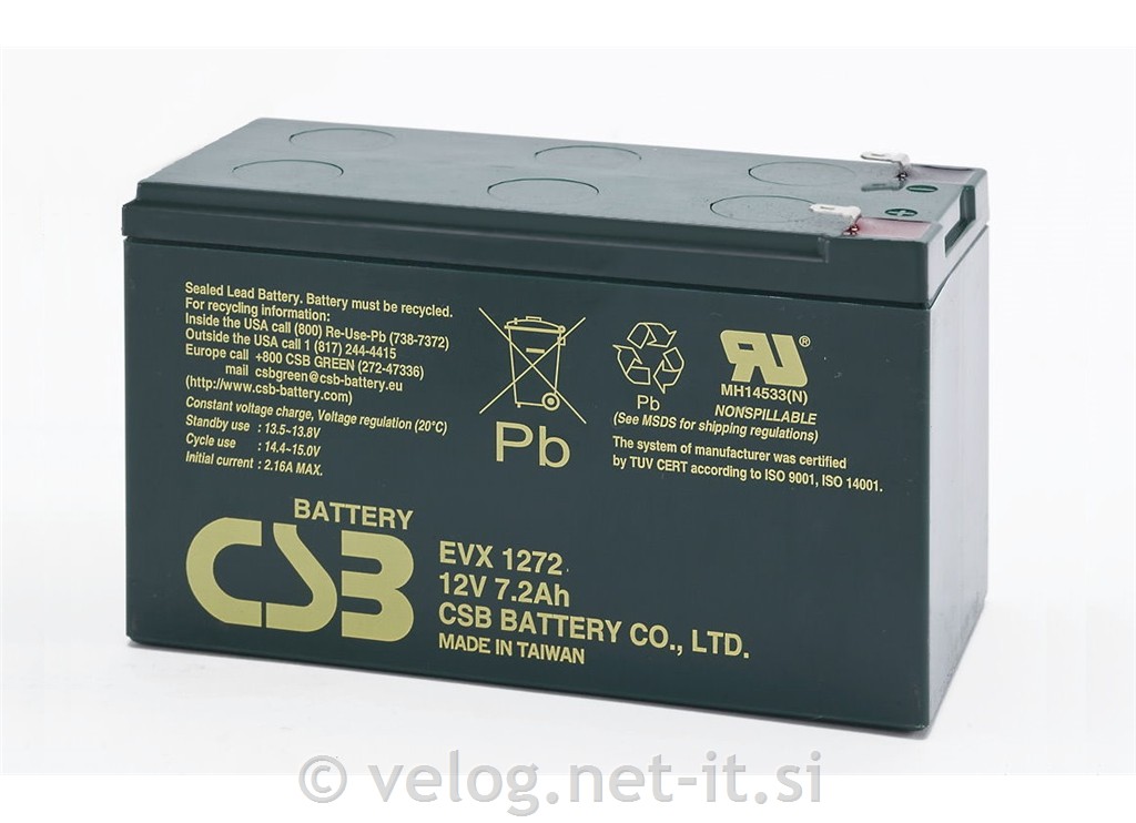 Ciklični AGM DC akumulator 12V 7,2Ah CSB