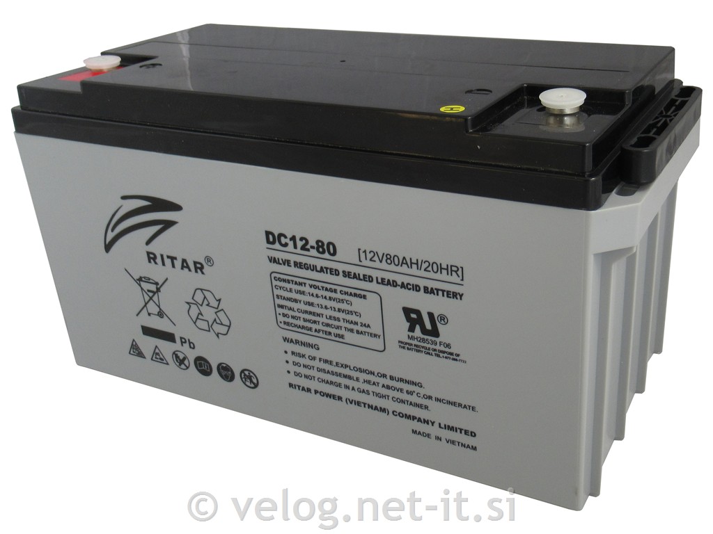 Ciklični AGM DC akumulator 80Ah Ritar