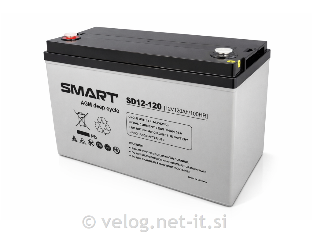 Ciklični AGM DC akumulator 120Ah Smart