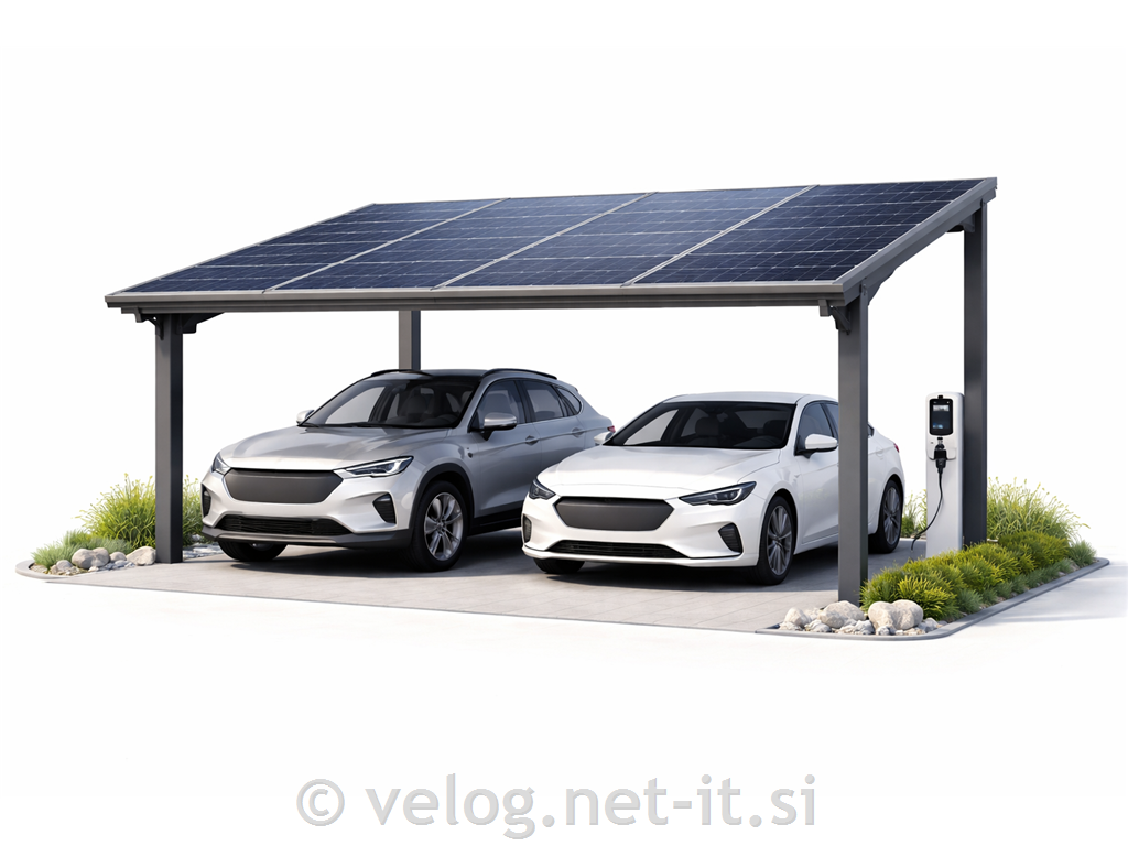 Solarni nadstrešek za 2 avtomobila - naredi si sam