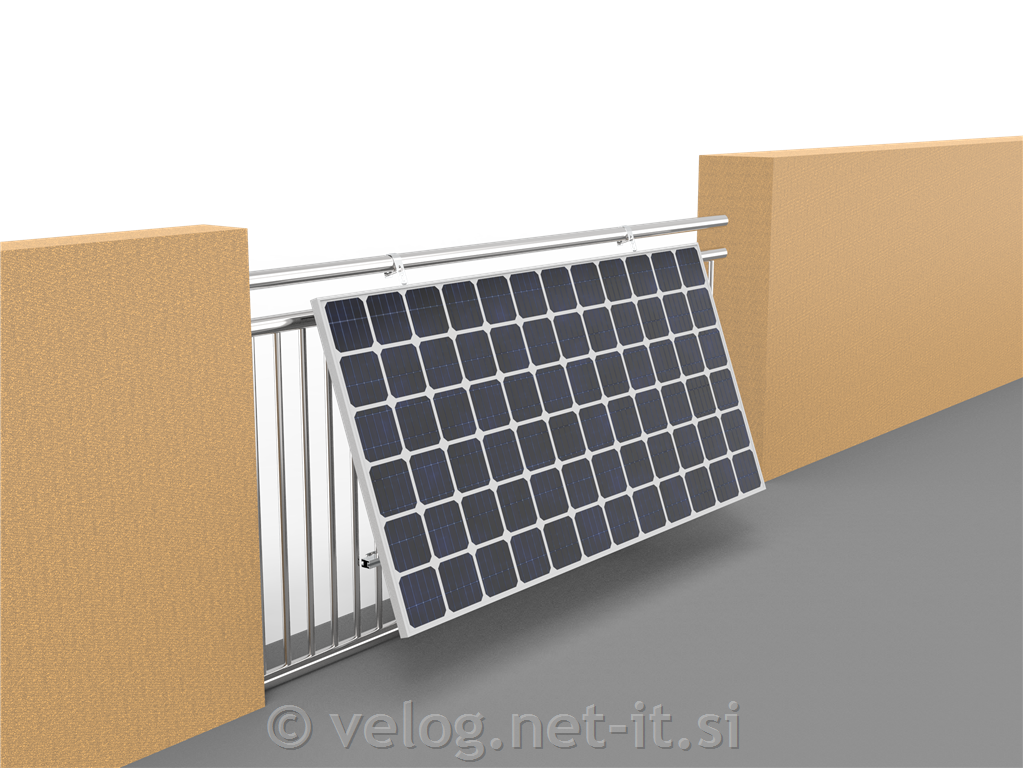 Nosilec z nagibom za solarni modul na balkonu