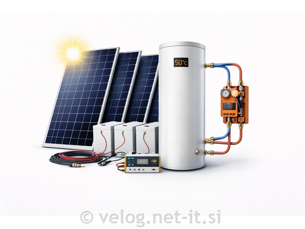 Solarno ogrevanje vode s paneli za elektriko