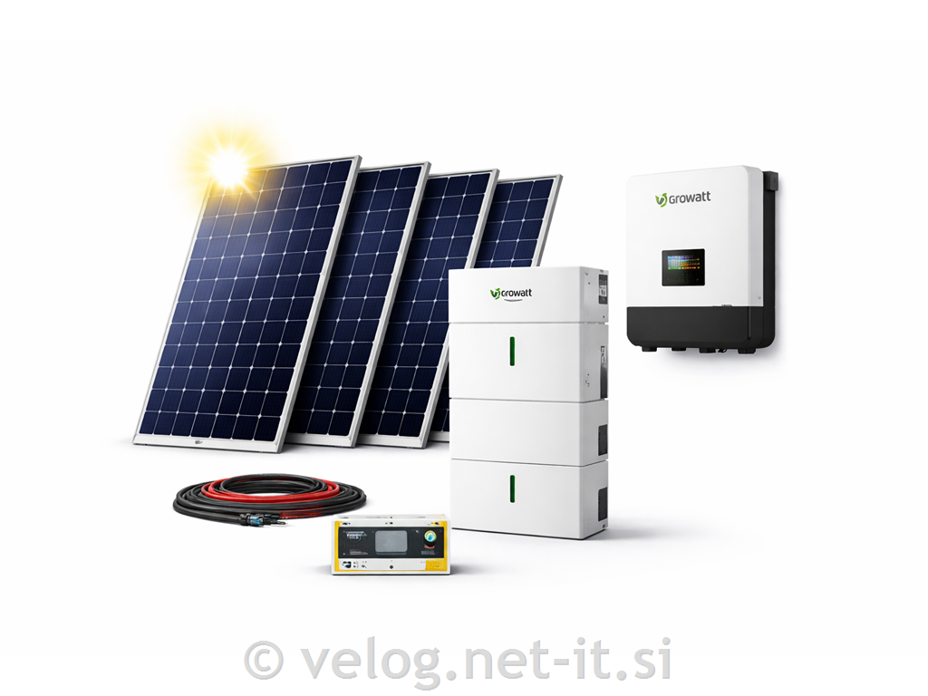 Otočna sončna elektrarna za samooskrbo 6kW, 10kWh