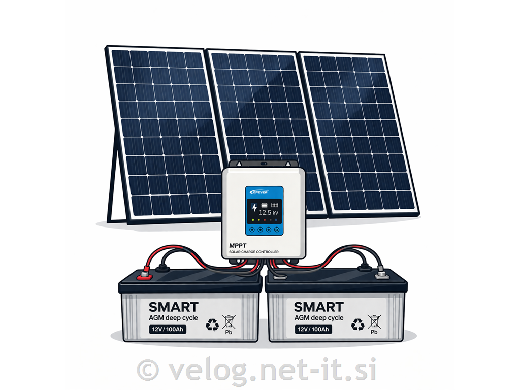 Otočna sončna elektrarna 4kW / 11,5kWh