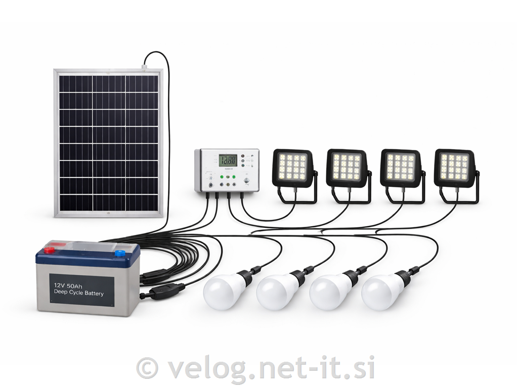 Solarni komplet za razsvetljavo po izbiri kupca