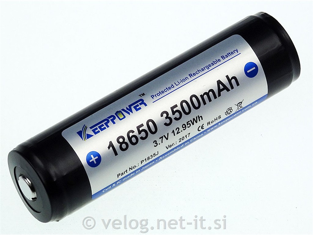 KeepPower 18650 3.7V 3.500mAh 10A + PCB / flat top