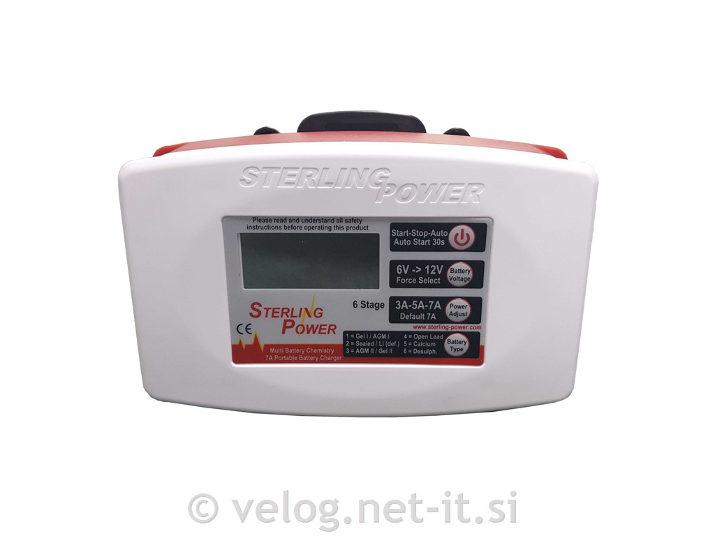Univerzalni polnilec akumulatorjev Sterling 6V/12V, 3A/5A/7A
