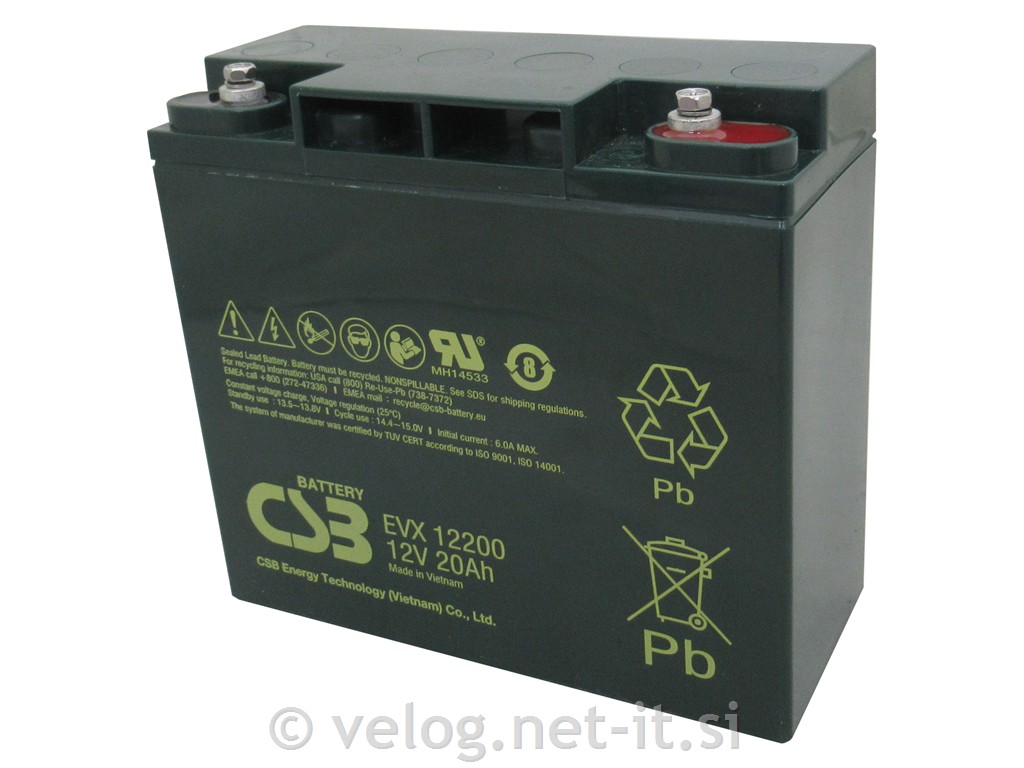 Ciklični AGM DC akumulator 12V 20Ah CSB / 1 kos
