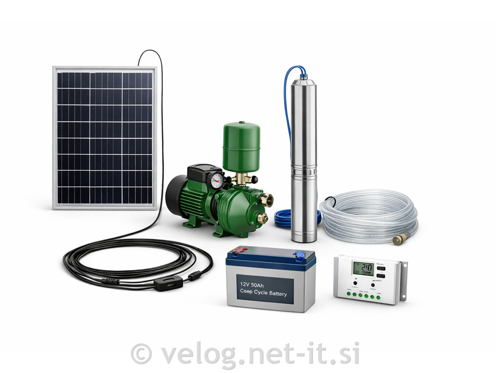 Solarni komplet za črpanje in pretakanje vode
