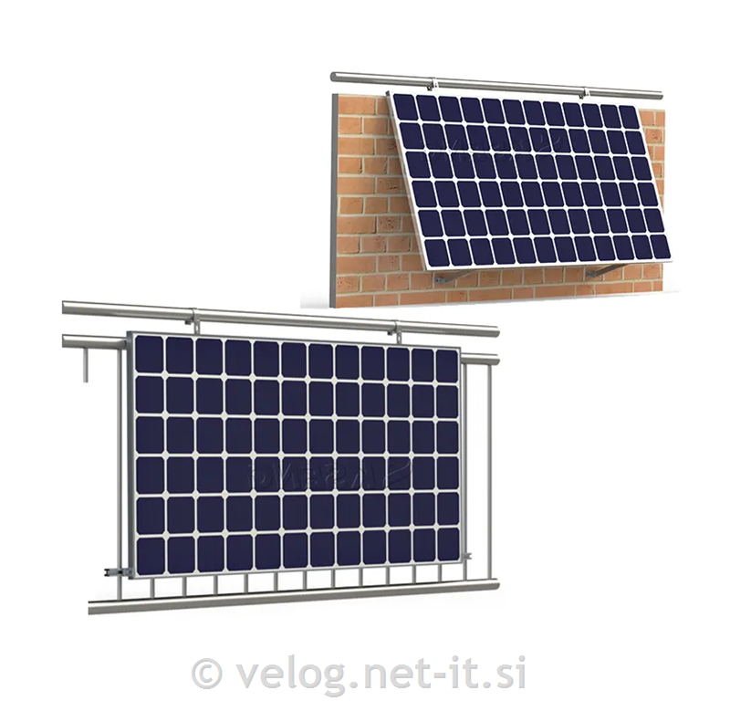 Nosilci za sončne panele na balkonu, na zidu, tleh